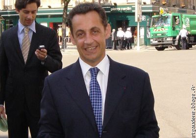 Nicolas Sarkozy, le 14 juillet 2005, place Beauvau